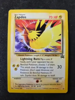 2000 WOTC POKEMON MOVIE ZAPDOS #23 NON-HOLO BLACK STAR PROMO AOKI ERROR - Image 1