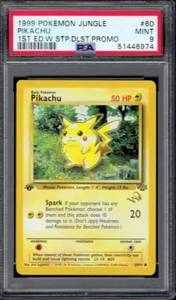 1999 Pokemon Pikachu 1st Edition Wizard Stamp 60/64 PSA 9 (Jungle) - Image 1