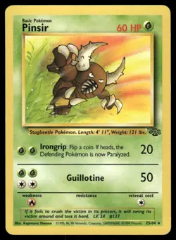 Pokemon Cards Pinsir 25/64 UNLIMITED Jungle WOTC Rare LP *1 - Image 1