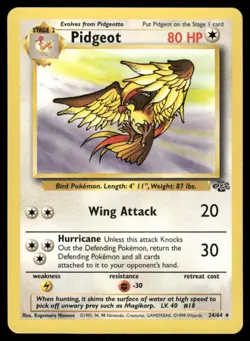 Pokemon Cards Pidgeot 24/64 UNLIMITED Jungle WOTC Rare NM *2 - Image 1