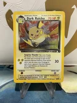 Dark Raichu 83/82 Pokemon Team Rocket Unlimited Holo Rare Card WOTC LP/MP - Image 1