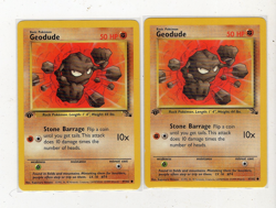 Pokemon TCG Fossil Geodude 1st Edition Lot (2) Cards 47/62 NM - Image 1