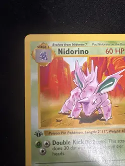 Pokemon Nidorino TCG Base Set Uncommon Card 37/102 1st Edition Shadowless - Image 3