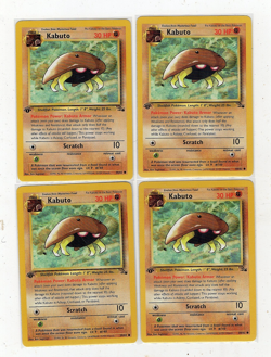 Pokemon TCG Fossil Kabuto 1st Edition Lot (4) Cards 50/62 NM - Image 1