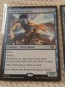 Faerie Mastermind MOM 58 Promo Magic the Gathering MTG Non Foil Np Never Play - Image 1