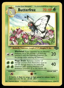 Pokemon Cards Butterfree 33/64 UNLIMITED Jungle WOTC Uncommon NM - Image 1