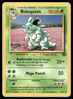 Pokemon Cards Nidoqueen 23/64 UNLIMITED Jungle WOTC Rare LP *3 - Image 1