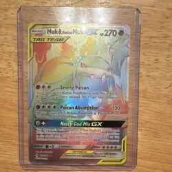 Pokemon Muk & Alolan Muk GX TAG TEAM Secret Rare Holo SM-Unbroken Bonds 220/214… - Image 1