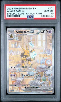 2023 POKEMON MEW EN-151 SPECIAL ILLUSTRATION RARE #201 ALAKAZAM EX PSA 10 - Image 1