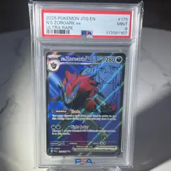 2025 POKEMON JTG EN-JOURNEY TOGETHER ULTRA RARE #175 N'S ZOROARK EX PSA 9 - Image 1