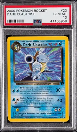 2000 POKEMON ROCKET #20 DARK BLASTOISE PSA 10 - Image 1