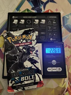 Heavy! 22.61g Pokemon TCG SV 10.5 Black Bolt Booster Pack Sealed! - Image 1