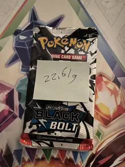 Heavy! 22.61g Pokemon TCG SV 10.5 Black Bolt Booster Pack Sealed! - Image 2