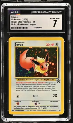 Eevee Black Star Promos Holo #11 2000 Pokemon League CGC 7 - Image 1