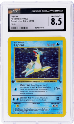 1999 Pokemon Fossil Lapras 1st Edition Holo #10 CGC 8.5 - Image 1