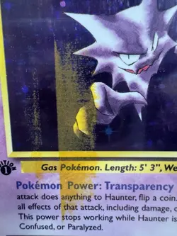 Pokemon Card - ERROR 1st Edition Haunter 6/62 Fossil Holo Ink Smear MISPRINT - Image 2