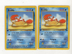 Pokemon TCG Fossil Krabby 1st Edition Lot (2) Cards 51/62 NM - Image 1