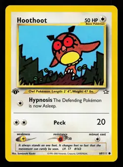 Hoothoot 60/111 Common 1st Edition Neo Genesis Pokemon Card - Image 1