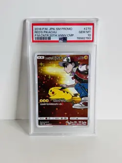Pokemon TCG Red's Pikachu PSA 10 Gem Mint Sun & Moon Japanese Promo #270 - Image 2