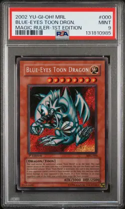 2002 YU-GI-OH! MRL-MAGIC RULER 1ST ED #000 BLUE-EYES TOON DRAGON PSA 9 - Image 1