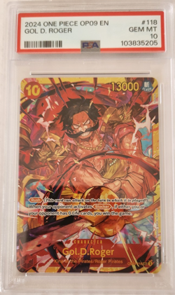 Gol D Roger 2024 ONE PIECE English OP09 Secret Rare #118 PSA 10 - Image 1