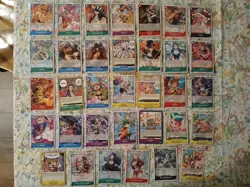 One Piece TCG English Lot ×34 All Non-Foils (No Duplicates) - Image 1