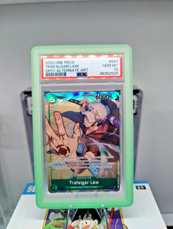 PRE ERRATA 2022 One Piece OP01-047 Trafalgar Law Romance Dawan Alt Art PSA 10 - Image 1
