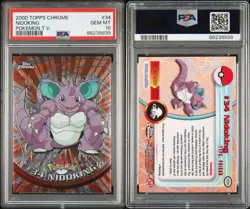 PSA 10 Nidoking 34 VINTAGE 2000 Topps Chrome Pokemon Card T.V. GEM MINT - Image 3
