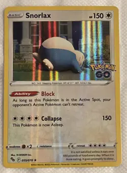 Snorlax 55/78 Pokemon Go Set Holo Rare Pokemon Card TCG 2022 - Image 2