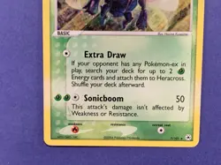 Heracross 7/101 Holo SWIRL Rare EX Hidden Legends Pokemon Card - Image 3