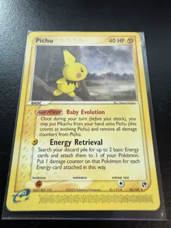 Pokemon Pichu TCG Regular Rare Card 20/100 EX Sandstorm NM - Image 1