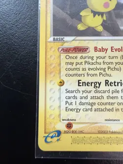 Pokemon Pichu TCG Regular Rare Card 20/100 EX Sandstorm NM - Image 2