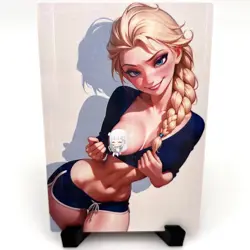 Frozen Elsa Sexy Hot Anime Waifu Girl Doujin Lewd Goddess Story Holo Art Card - Image 1