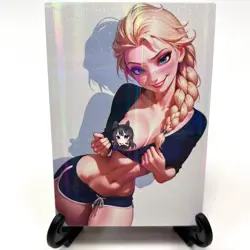 Frozen Elsa Sexy Hot Anime Waifu Girl Doujin Lewd Goddess Story Holo Art Card - Image 2