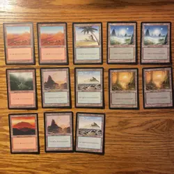 MTG: Vintage ‘95 Mirage Land / Mana 24 Card Lot - All Basic Land Types - Image 1