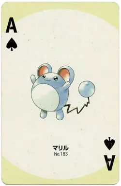 2000 Marill Ace of Spades Pokemon Silver Part 2 Playing Card Japan Original - Image 2