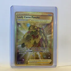 Leafy Camo Poncho 214/195 Silver Tempest Gold Secret Rare Holo Pokemon Card NM - Image 1