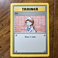 Bill 091/102 Base Set Regular WOTC Vintage Pokemon TCG Light Played Condition - Image 1