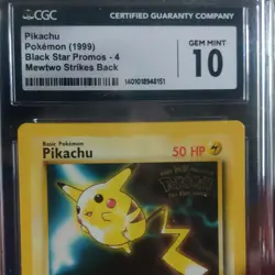Pokemon Pikachu Black Star Promo 04/53 Wotc 1999 CGC Gem Mint 10 - Image 1