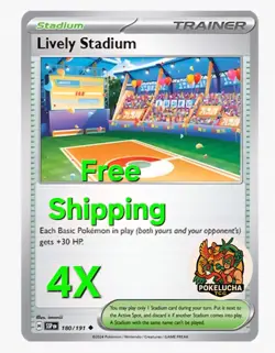 4x Lively Stadium 180/191 x4 - Surging Sparks - Pokemon TCG - Playset - Image 1