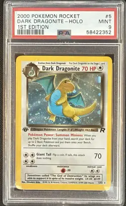 Dark Dragonite - Holo #5/82 - 2000 Pokemon Rocket 1st Edition - PSA 9 - Image 1