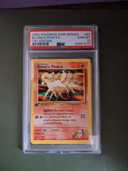 Pokemon 2000 Psa 10 Blaine's Ponyta 1st Edition 63/132 - Image 1