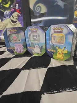 Pokemon TCG: Pokemon Go Tin Set Of 3x New & Sealed Pikachu, Blissey, Snorlax - Image 1