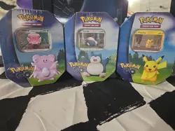 Pokemon TCG: Pokemon Go Tin Set Of 3x New & Sealed Pikachu, Blissey, Snorlax - Image 2
