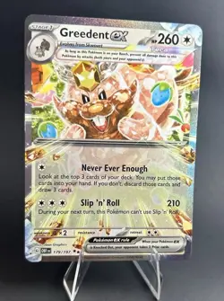 Greedent EX 179/197 Sv03: Obsidian Flames Holo DOUBLE RARE POKEMON TCG [NM] - Image 3