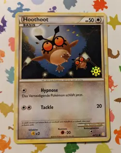 Pokemon TCG Hoothoot 66/123 *German* Snowflake Stamp Countdown Calendar 2010 - Image 1