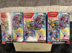 Pokemon TCG Journey Together SV09 LOT OF THREE BOOSTER BUNDLES (18 PACKS) SEALED - Image 1