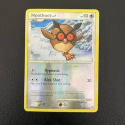 Pokemon TCG Hoothoot 85/130 Diamond and Pearl 85/140 Common Reverse Holo - HP - Image 1