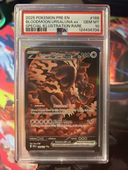 Pokemon Bloodmoon Ursaluna ex 168/131 Sv: Prismatic Evolutions Holo PSA 10 2025 - Image 1