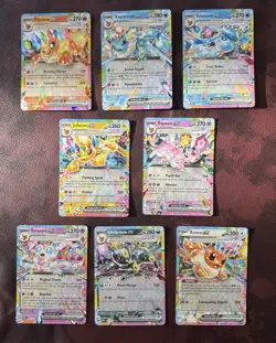 LOT of 8 Eevee/Eevolution Double Rare Holofoil Pokemon Prismatic Evolutions MINT - Image 1
